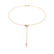 Elli 925 Sterling Silver Y Chain Necklace Gold plated with Topaz 2004-BF-0008126-001