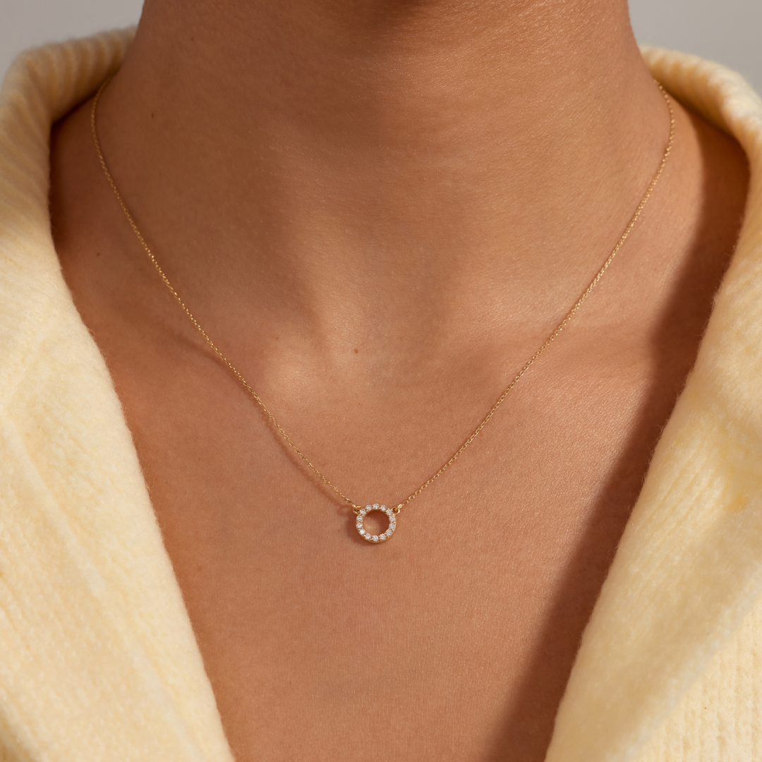 Beloro Jewels Monte Napoleone Irene 9 karat gold necklace with zirconia stones BO340048