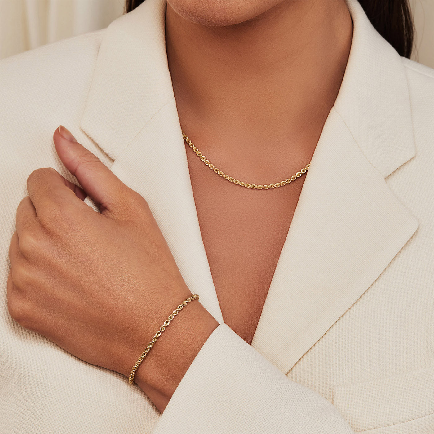 Isabel Bernard Cadeau d'Isabel 14 Karaat Gouden Collier Met Armband Giftset IB90028