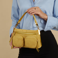 Coccinelle Hyle Suede Yellow Handbag E1PH7180201G09