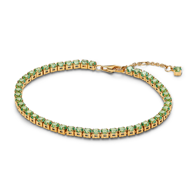 Pandora Timeless Gold Plated Sprankelende Groene Tennisarmband 561469C02-18-zoom-