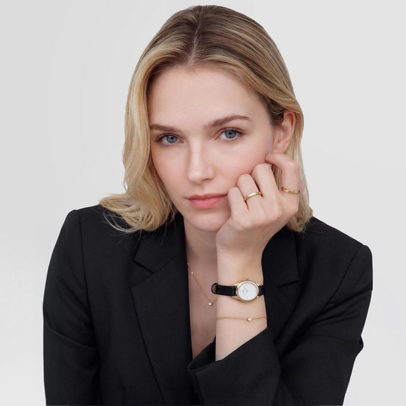 Daniel Wellington Ophelia Mini Black Lizard Goudkleurig Dameshorloge DW00100890-zoom-