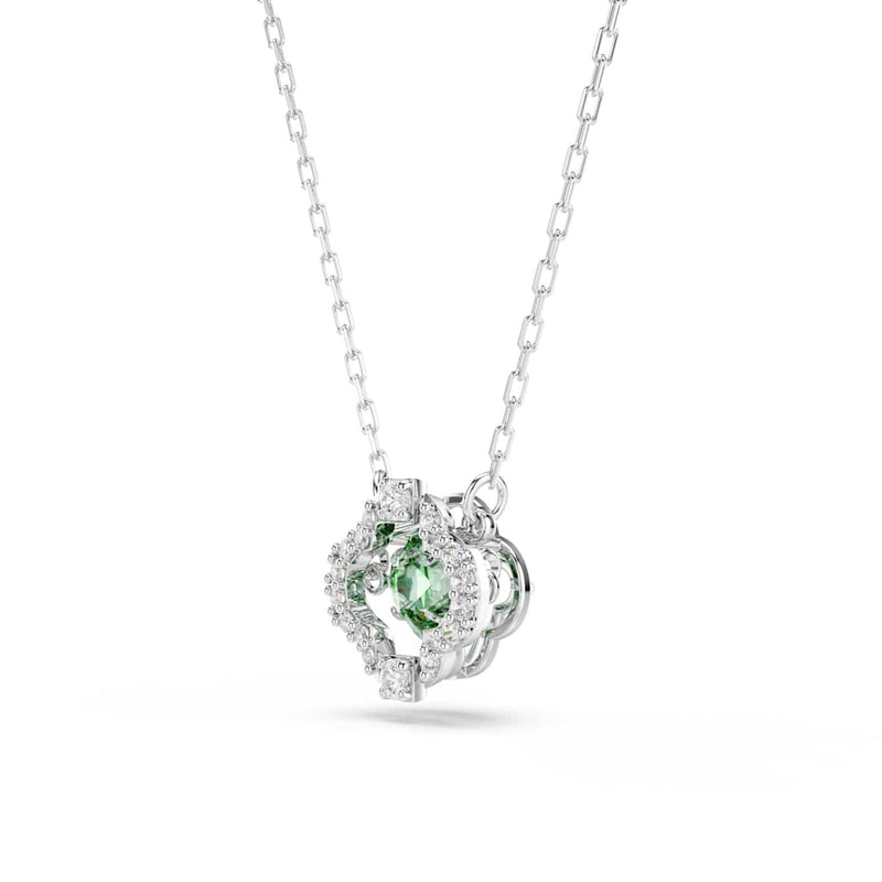 Swarovski Una Sparkling Dc Zilverkleurige Ketting met Groene Kristal 5757785-zoom-