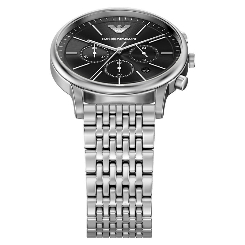 Emporio Armani Round Black Dial Watch AR11772-zoom-