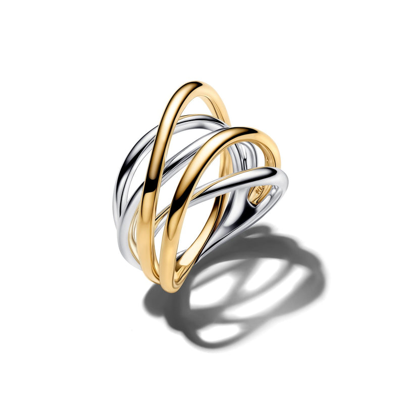 Pandora Essence Verguld Tweekleurige Entwined Band Ring 164673C00-zoom-