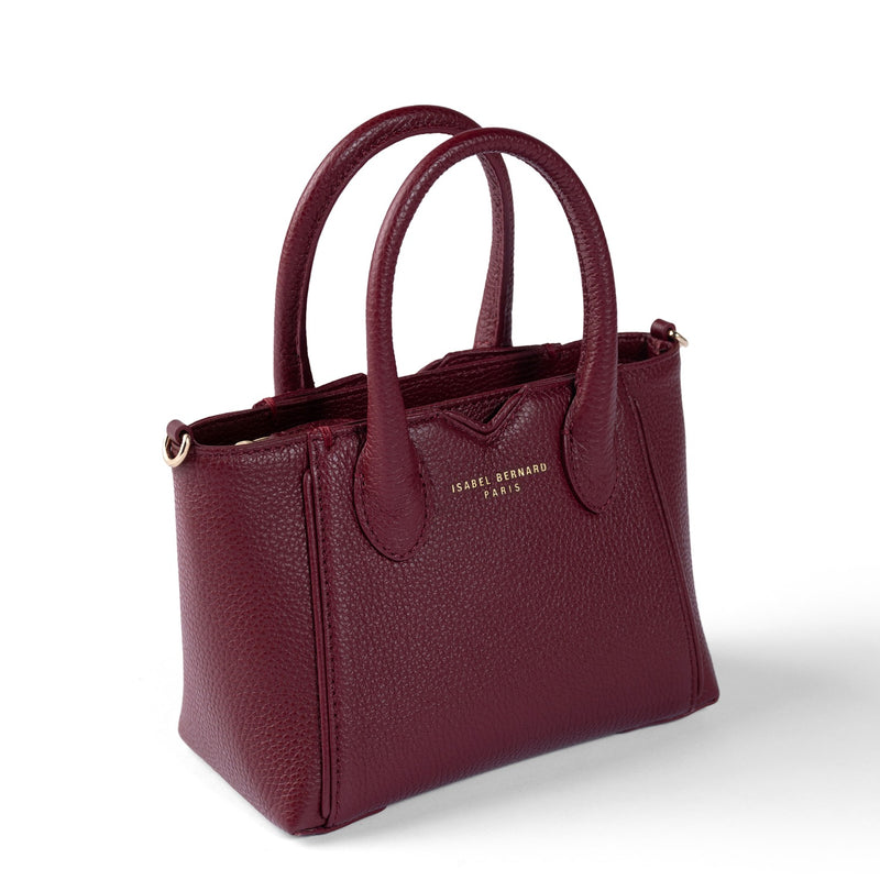 Isabel Bernard Honoré Cloe Mini Bordeaux Kalfsleren Handtas IB21124-052-zoom-