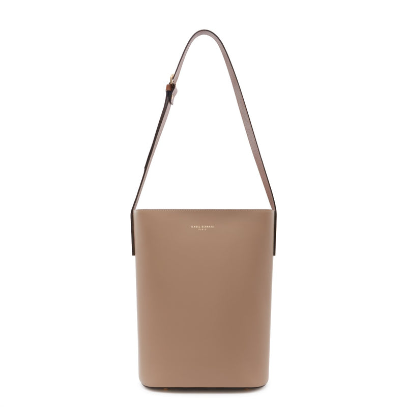 Isabel Bernard Honoré Lora Taupe Leren Schoudertas van Kalfsleer IB25085-378-zoom-