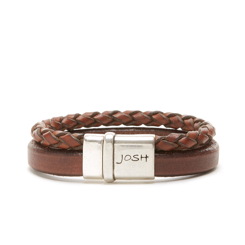 Josh Cognac Armband 09110-BRA-COGNAC-M (Lengte: 20.50 cm)-zoom-