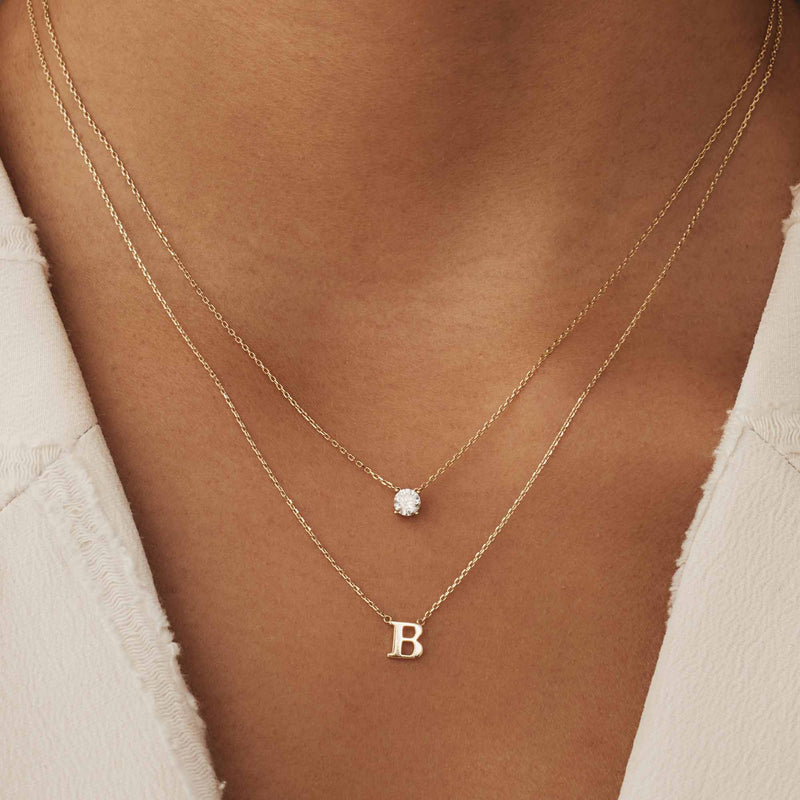 Isabel Bernard 14 Karaat Gouden Le Marais Chloé Ketting IB340134-A (Letter: A)-zoom-