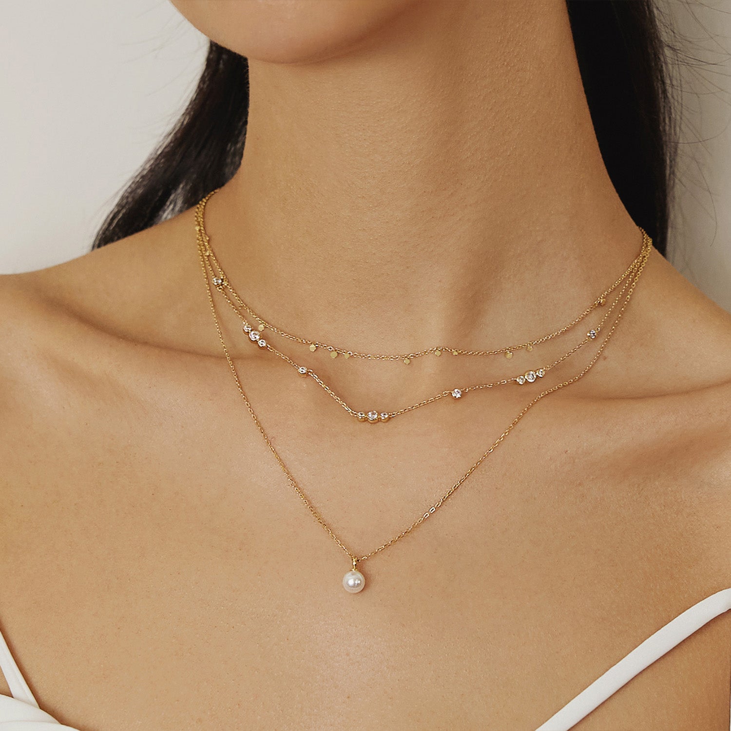 Ania Haie Miss Dainty Gold Coloured Zirconia Necklace AH-N065-04G