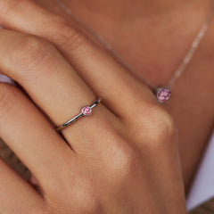 Violet Hamden Venus Zilveren Ring Met Geboortesteen VH330007OCT-60