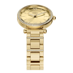 Fossil Carlie Round Gold Dial Watch ES5465