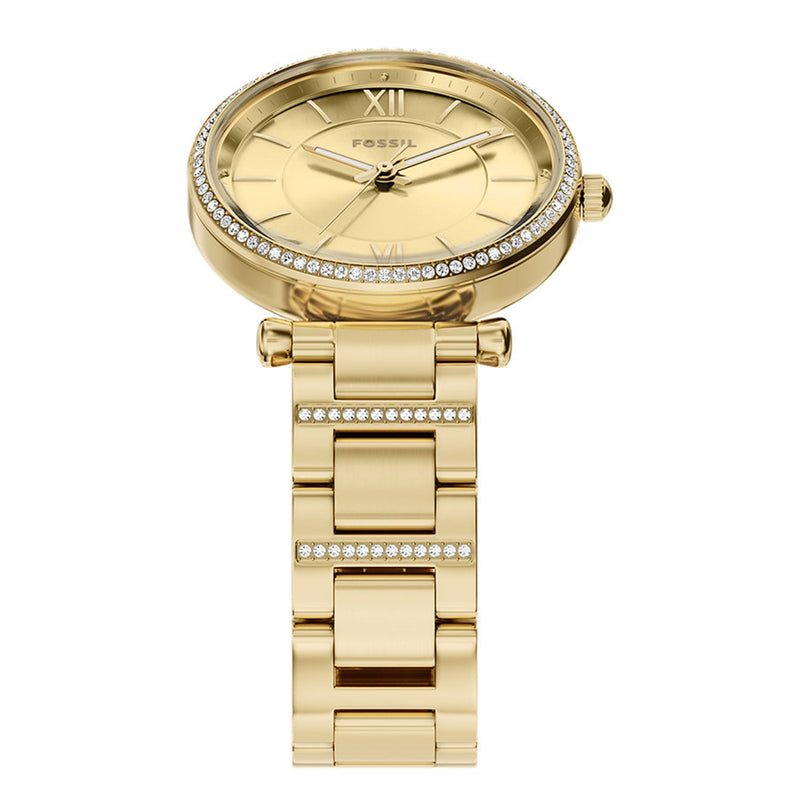 Fossil Carlie Round Gold Dial Watch ES5465-zoom-