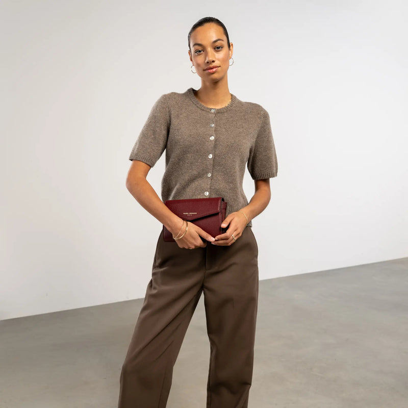 Isabel Bernard Honoré Lina Bordeauxrode Clutch Met Afneembare Schouderketting IB21135-052-zoom-
