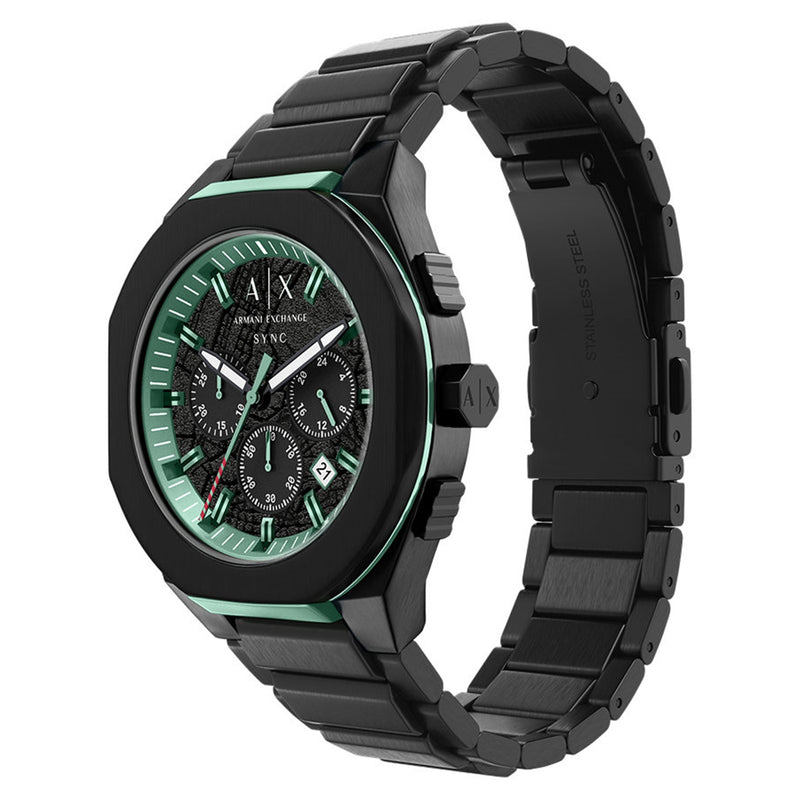 Armani Exchange Sync Round Black Dial Watch AX4294-zoom-