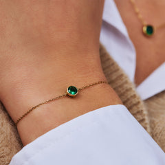 Violet Hamden Venus 925 Sterling Silver Gold-coloured BraceletwithBirthstone VH320010-FEB