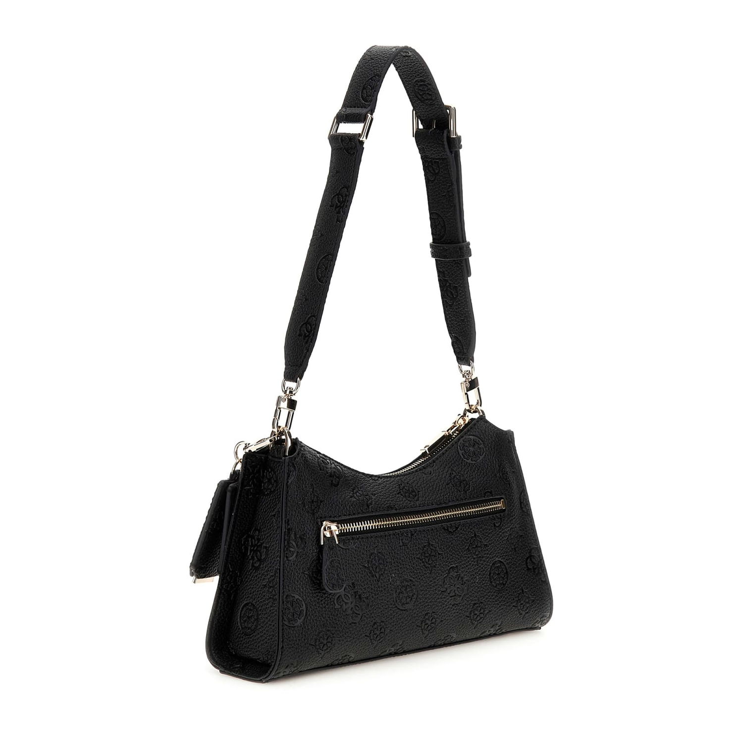 Guess Cresidia Black Logo Top Zip Shoulder Bag HWPD98-88180-BLO