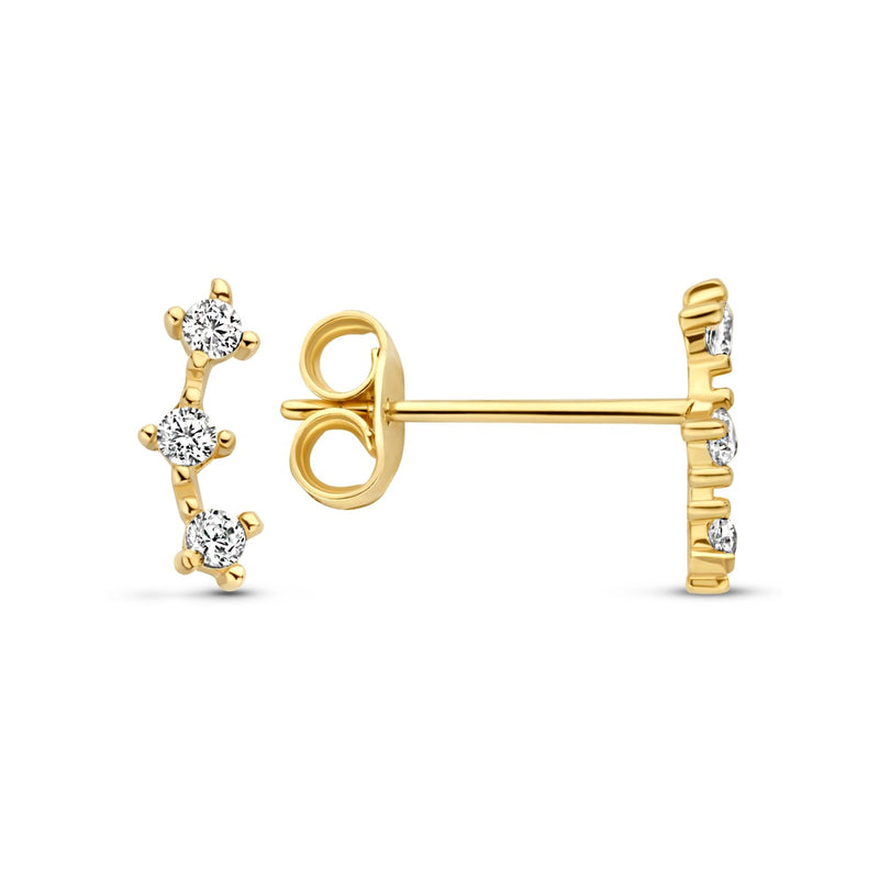 Beloro Jewels Monte Napoleone Mea 9 Karaat Oorknoppen met Zirkonia BO360085-zoom-