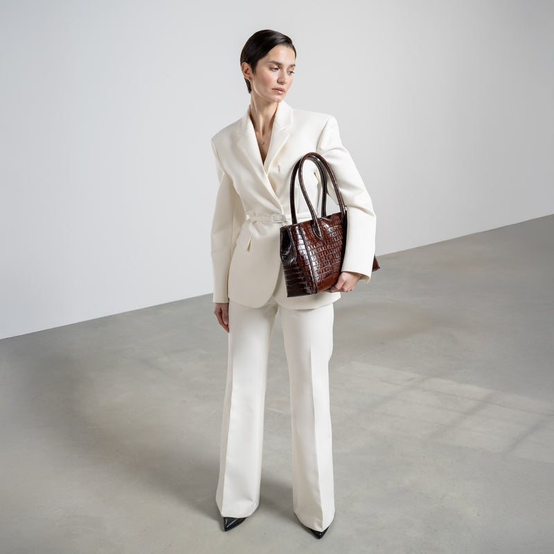 Isabel Bernard Honoré Cloe Midi Croco Bruine Kalfsleren Handtas IB25082-230-zoom-