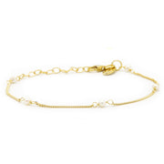 Karma 925 Sterling Silver Gold-coloured Tiny Pearls Bracelet 94126GP (Length: 16.50 - 19.00 cm)