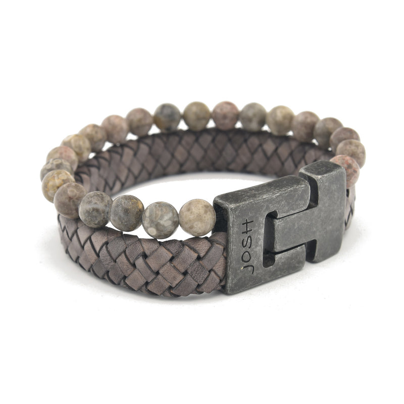 Josh Vintage Taupe Bracelet 24966-BRA-VB/Taupe/L-zoom-