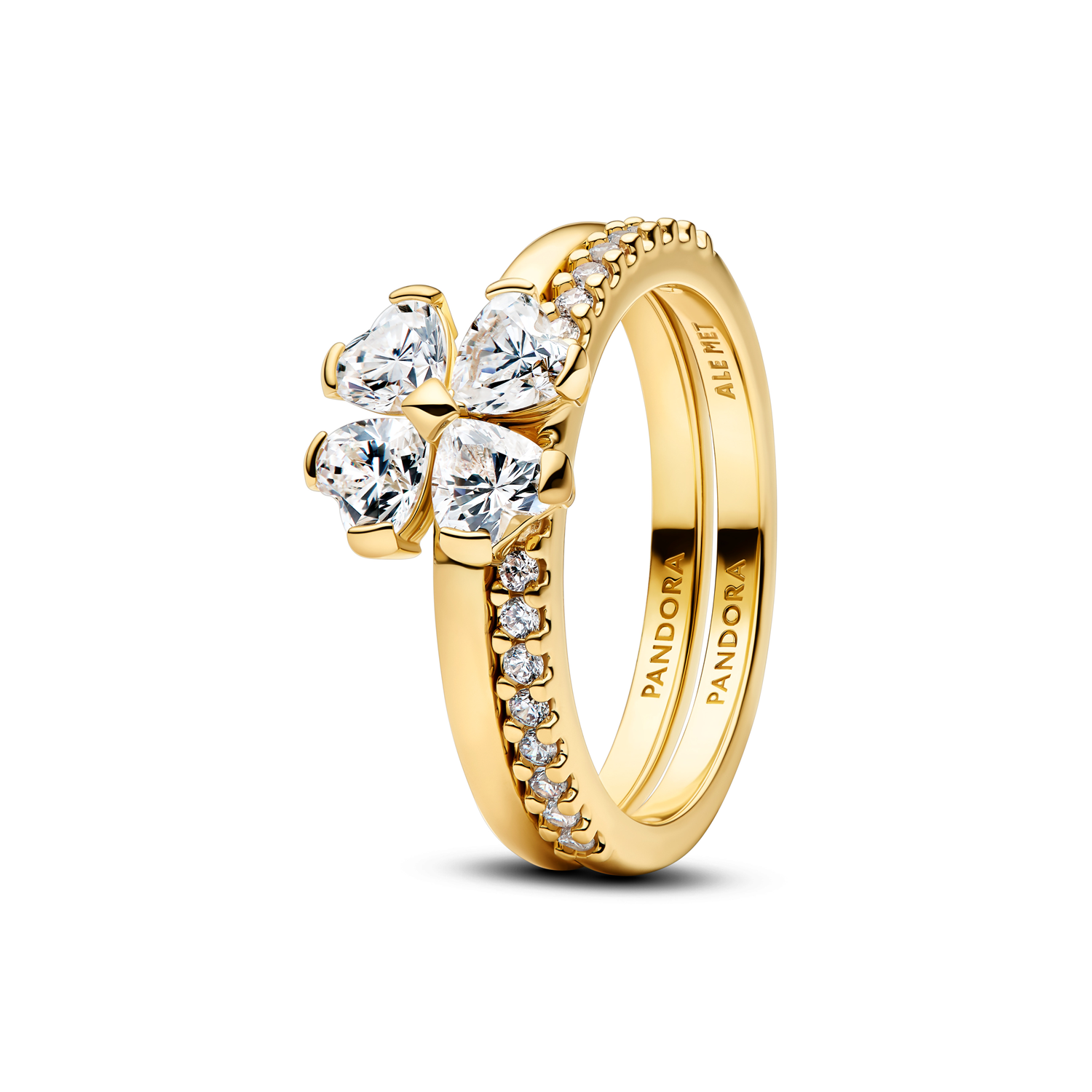 Pandora Timeless Sparkling Lucky Clover Splittable Ring 164507C01-50