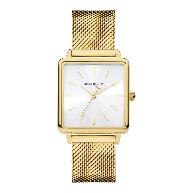 Violet Hamden Dawn Base Vierkante Dameshorloge Goud- en Zilverkleurig VH09024-zoom-