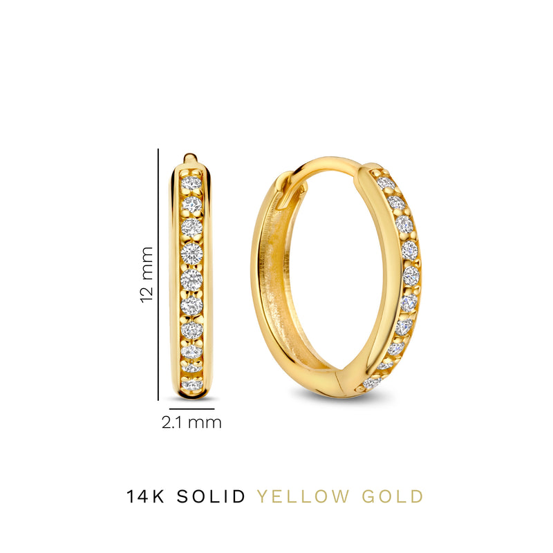 Isabel Bernard Le Marais Merle 14 karaat gouden oorringen met zirkonia IB360263-zoom-