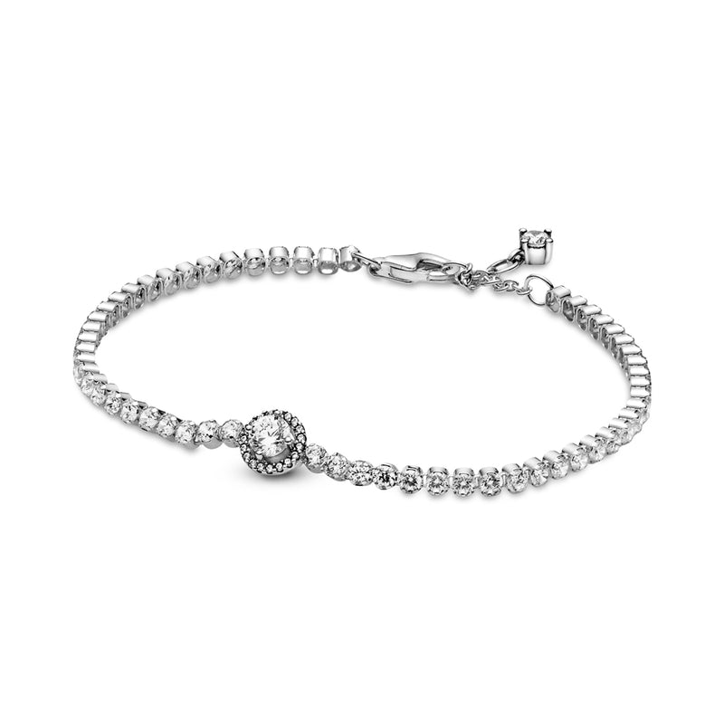 Pandora Timeless 925 Sterling Silver Sparkling Halo Tennis Bracelet 599416C01-16-zoom-