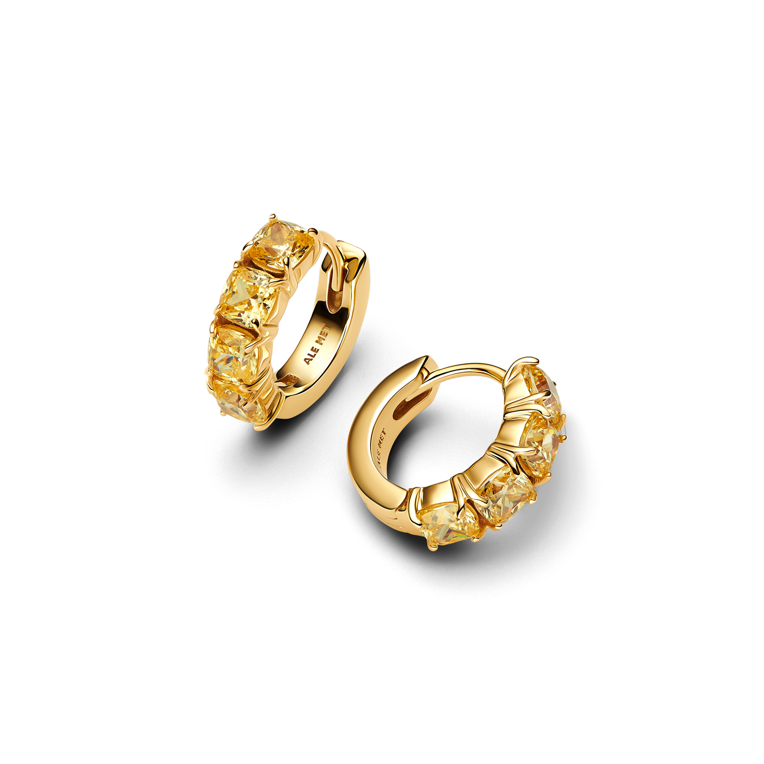 Pandora Timeless Gold Plated Yellow Hoop Earrings 263851C02