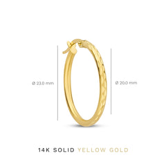 Isabel Bernard Rivoli Laura 14 Carat Golden Hoop Earrings IB360160