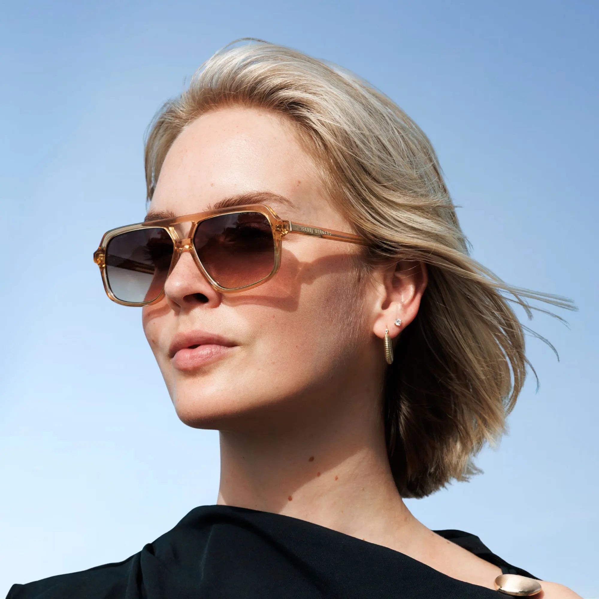 Isabel Bernard La Vilette Transparent Brown Sunglasses IB380009-14-14