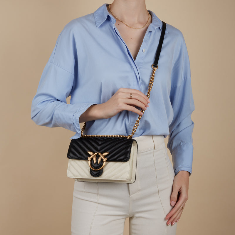 Pinko Love One White Leather Crossbody bag 100059-A1R3-ZZ2Q-zoom-