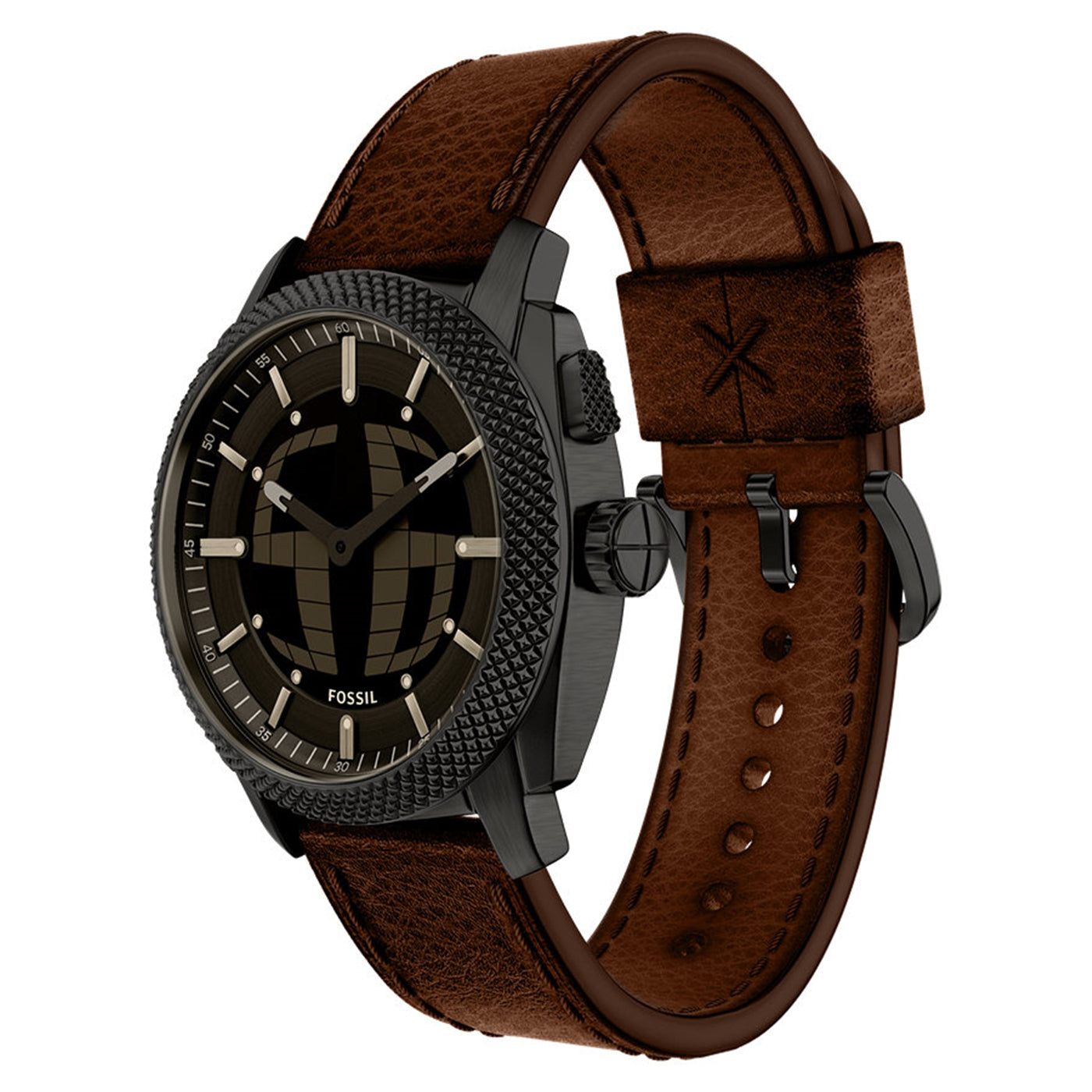 Fossil Machine Big Tic Round Black Dial Watch FS6165