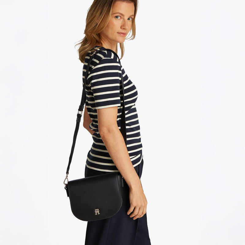 Tommy Hilfiger Logotape Black Crossbody Bag AW0AW17184BDS-zoom-