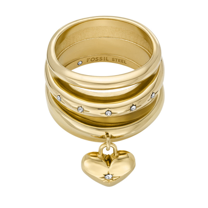 Fossil Sadie Gold Coloured Ring JF048347109-zoom-