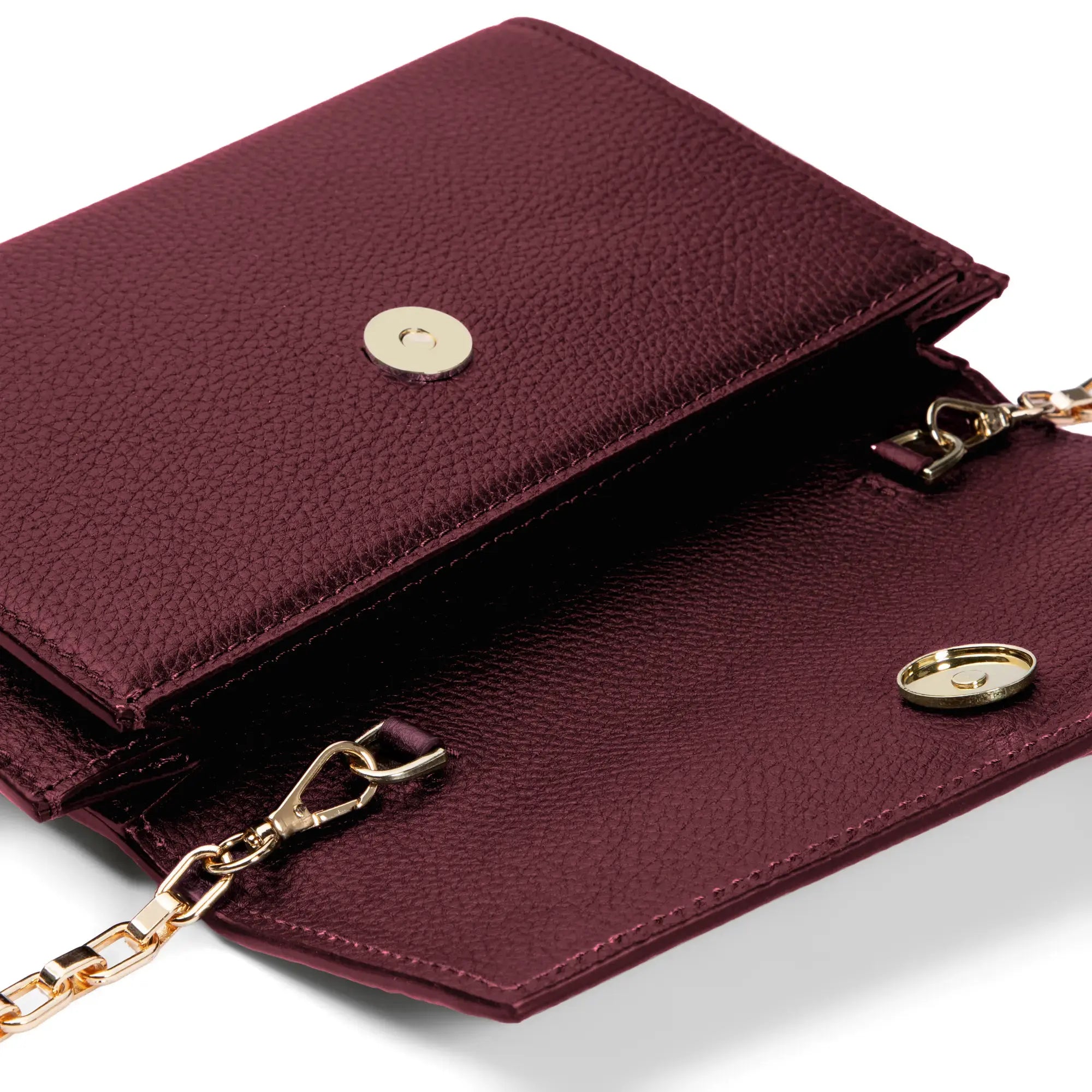 Isabel Bernard Honoré Lina Bordeaux Red Clutch With Detachable Shoulder Chain IB21135-052