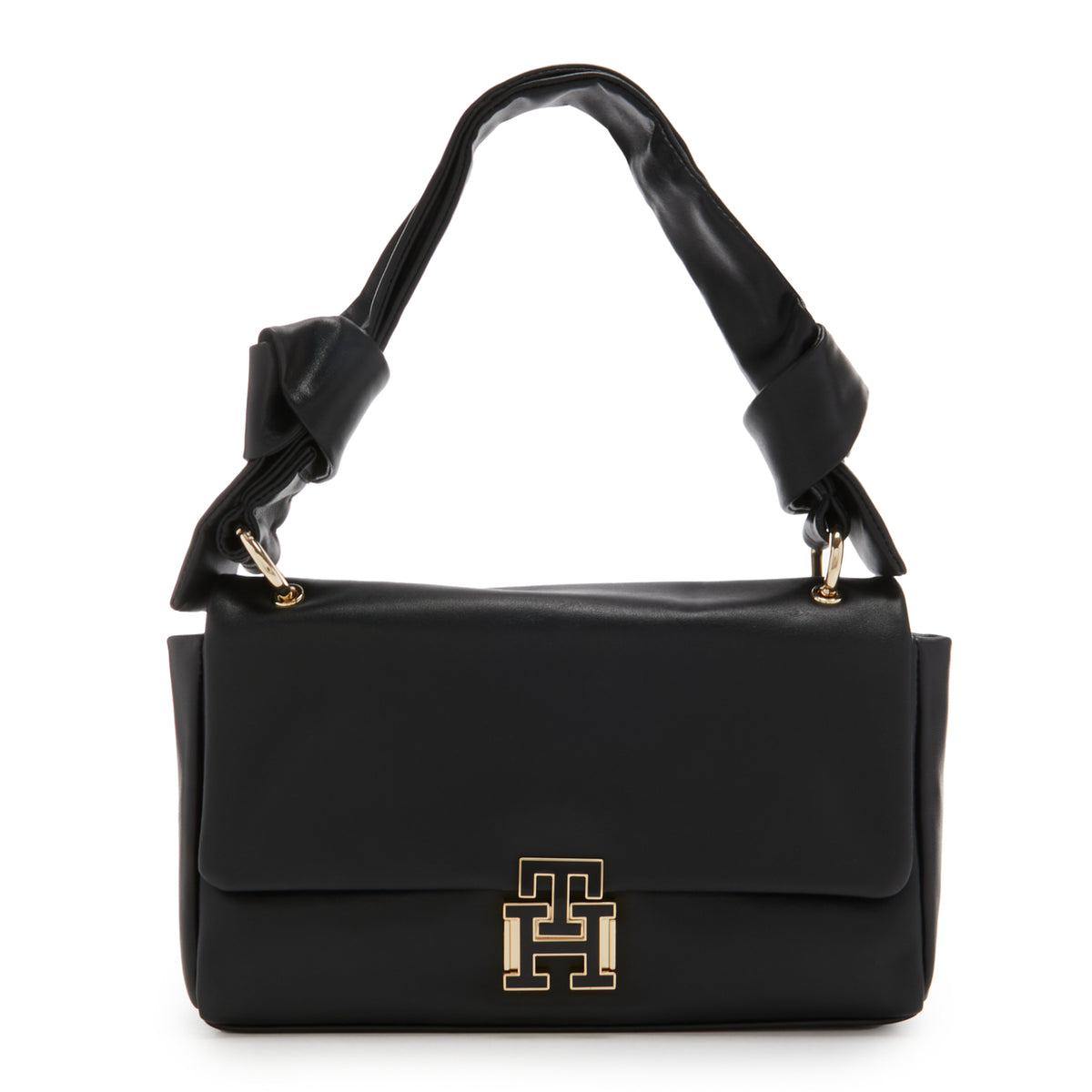 Tommy Hilfiger Pushlock Black Shoulder Bag AW0AW15685BDS