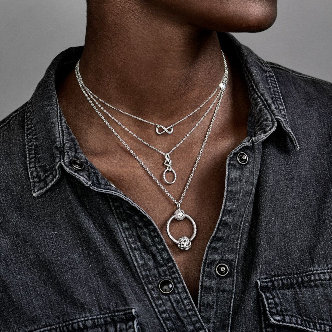 Pandora Moments 925 Sterling Silver Infinity Necklace 398821C01-50 (Length: 50.00 cm)