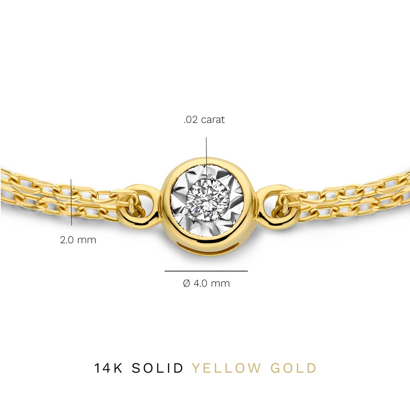 Isabel Bernard De La Paix Inaya 14 Karaat Gouden Armband | Diamant 0.02 ct | IBD320011-zoom-