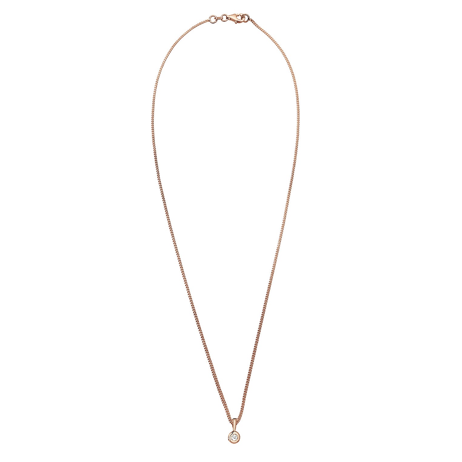 Elli 925 Sterling Silver Solitaire Necklace with Diamond (0.03 ct) 2004-BF-0007979-001