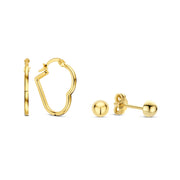 Beloro Jewels Regalo d'Amore 9 karaat gouden hart oorbellen set BO90053