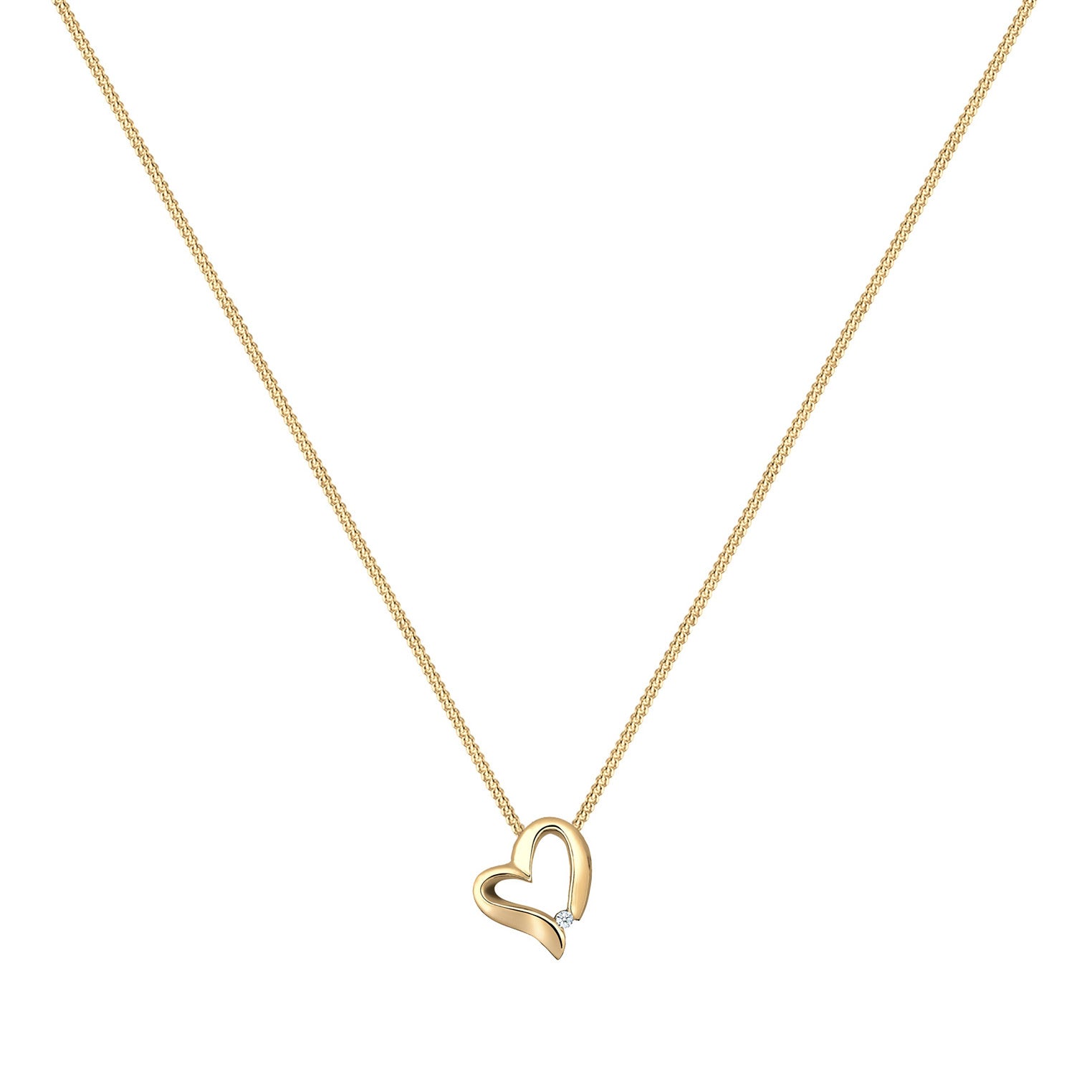 Elli 925 Sterling Silver Necklace with Diamond (0.015 ct) 2004-BF-0008004-001