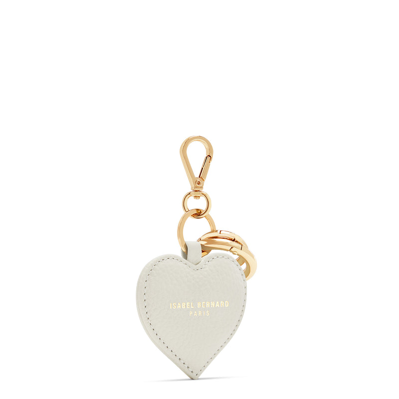 Isabel Bernard Honoré Faye Crème Kalfsleren Hart Sleutelhanger IB66001-070-zoom-