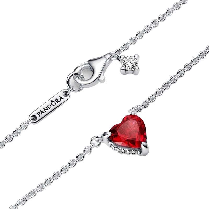 Pandora Timeless 925 Sterling Silver Heart Necklace 392542C01-45-zoom-