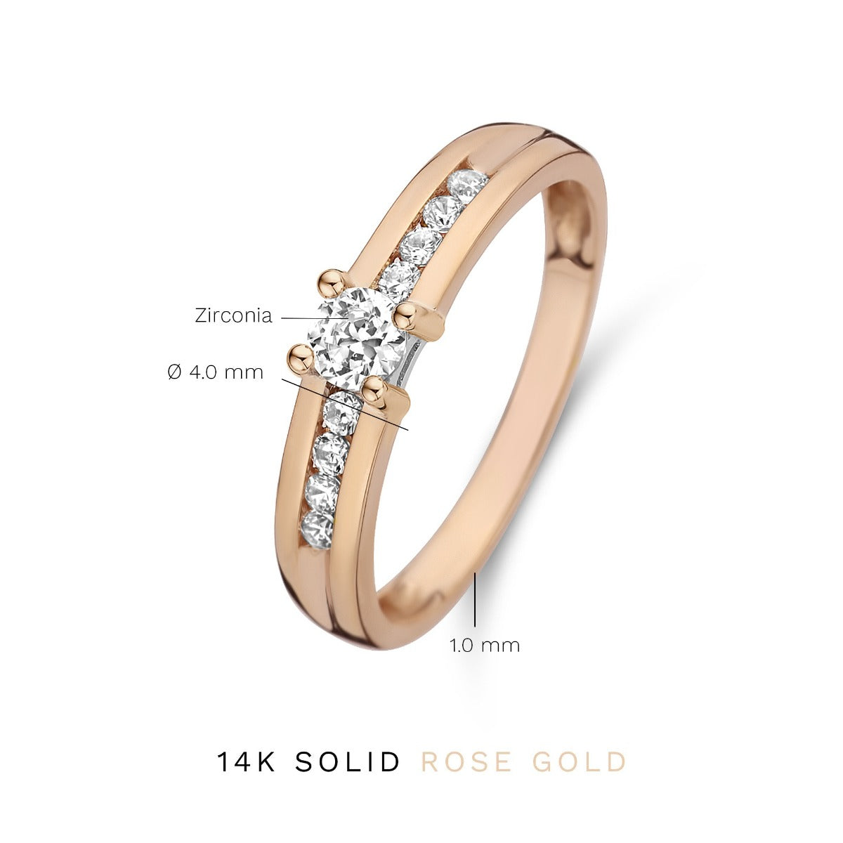 Isabel Bernard La Concorde Estee 14 Carat Rosegold Ring IB330075-50 (size: 50)