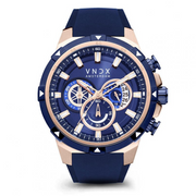 VNDX Young Rebel Big Brother Roségouden Blauwe Heren Horloge 2003-LR33049-03