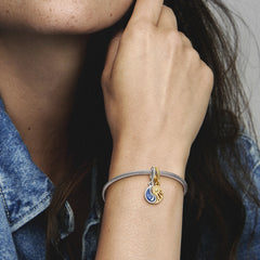 Pandora Moments 925 Sterling Silver Yin And Yang Charm 762678C01with14 Carat Gold Plating