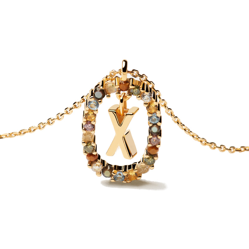 P D Paola 925 Sterling Zilveren Goudkleurige Letter V Ketting CO01-281-U-zoom-