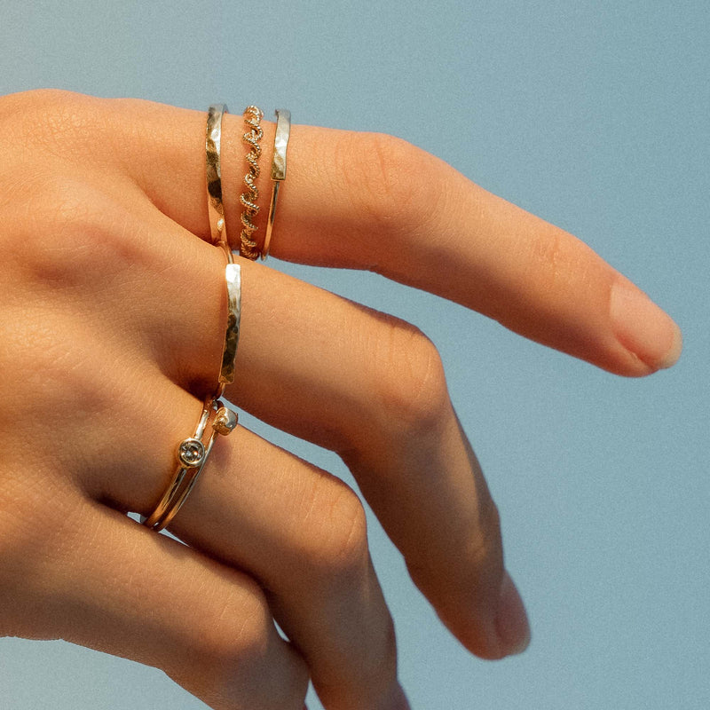 Violet Hamden Sisterhood Stone 925 Sterling Zilveren Goudkleurige Ring VH13027G-50 (Maat: 50)-zoom-